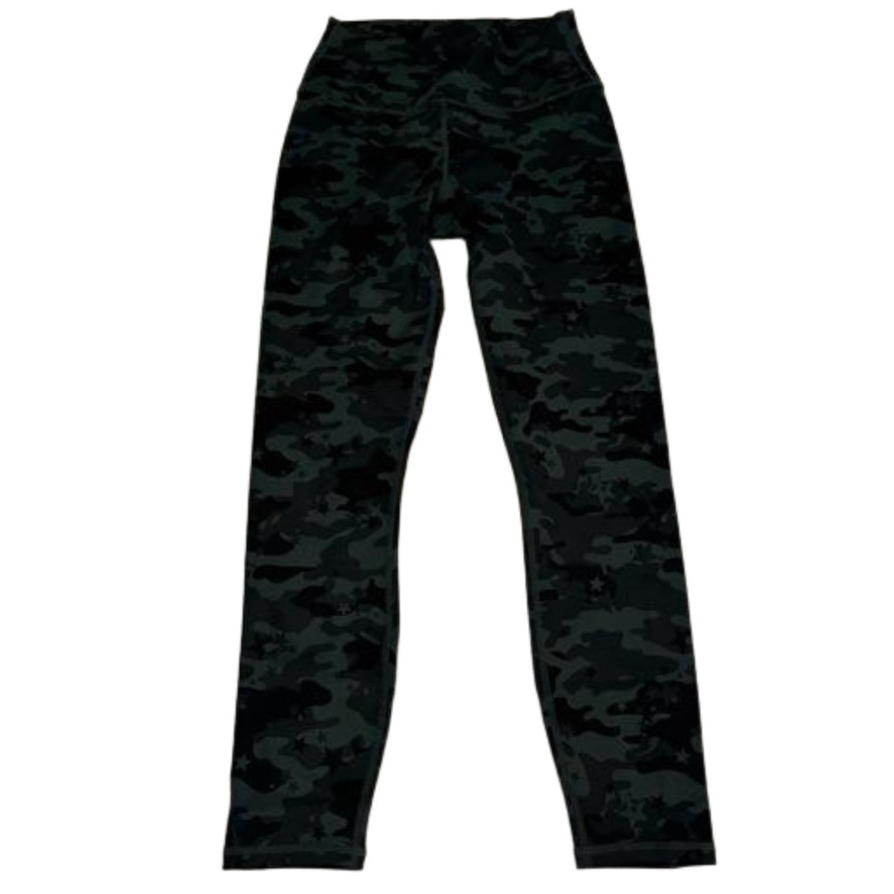 Fabletics Powerhold Camo Leggings Size XS Green Black Four way stretch NWT